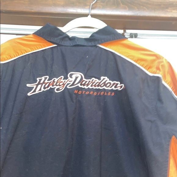 Harley-Davidson Casual Black and Orange Button Down Shirt - Picture 8 of 8